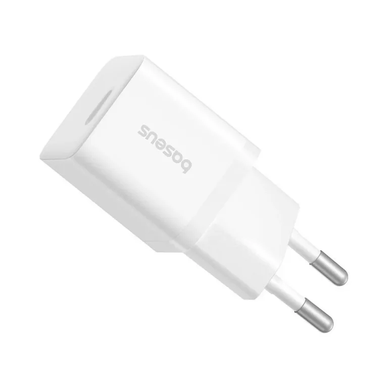 Baseus P10110909213-01 25W valge GaN USB-C kiirlaadija, 1 port, AC, kaasas USB-C kaabel