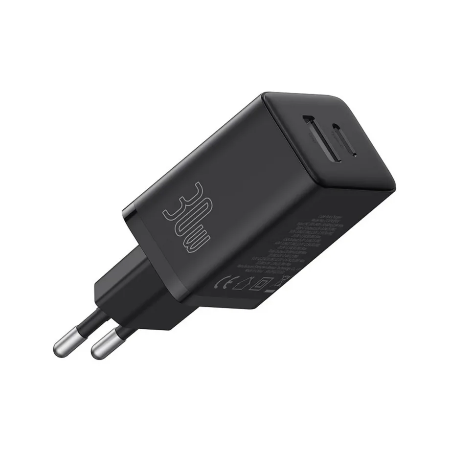 Baseus P10111404113-00 Cube 30W must USB-C ja USB-A seinalaadija, 2 seadmele, 40x28x64,5 mm - 2