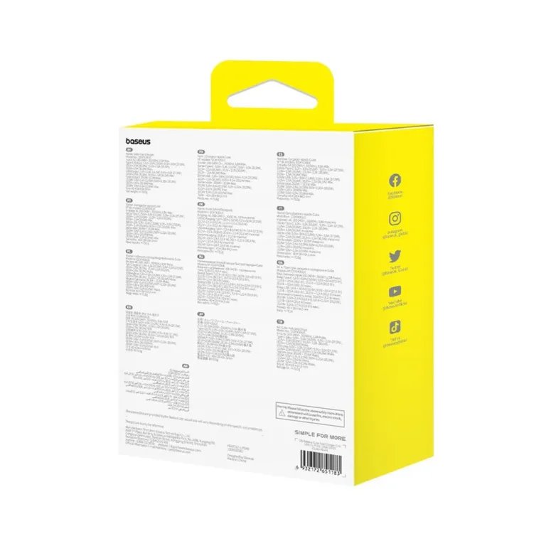 Baseus P10111404113-00 Cube 30W must USB-C ja USB-A seinalaadija, 2 seadmele, 40x28x64,5 mm