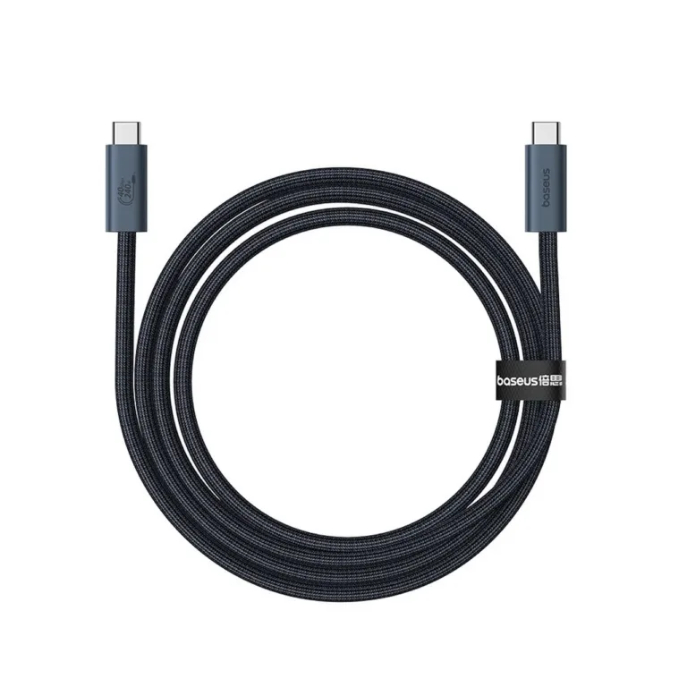 Baseus P10311803111-00 1 m 240 W USB-C–USB-C kaabel, 40Gbps andmeedastus, 8K@60Hz, must, tsingisulam/nailon