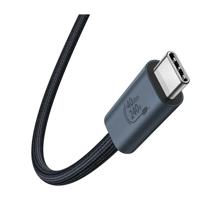 Baseus P10311803111-00 1 m 240 W USB-C–USB-C kaabel, 40Gbps andmeedastus, 8K@60Hz, must, tsingisulam/nailon