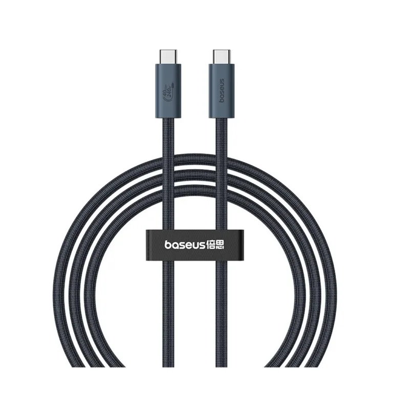 Baseus P10311803111-00 1 m 240 W USB-C–USB-C kaabel, 40Gbps andmeedastus, 8K@60Hz, must, tsingisulam/nailon