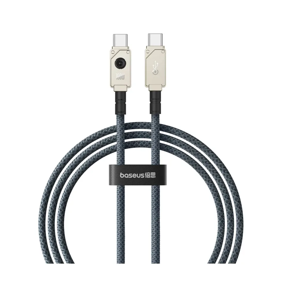 Baseus P10355800221-00 1 m aramiidist valge USB-C–USB-C 100 W kiirlaadimiskaabel