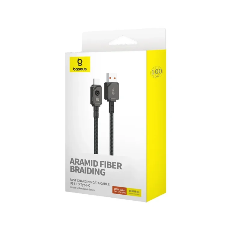 Baseus P10355801111-00 1 m must USB-A – USB-C laadimis- ja andmekaabel, 20 W, 6 A