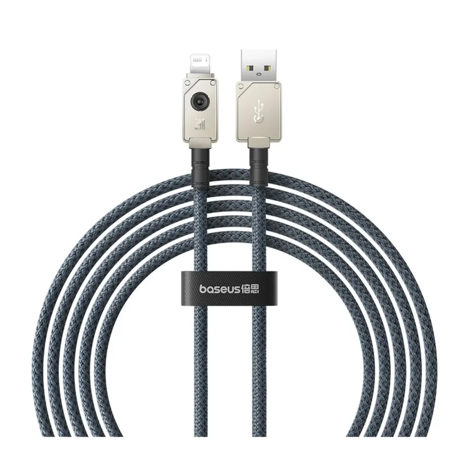 Baseus P10355802221-01 2 m valge USB-A–Lightning aramiidkiust kiirlaadimiskaabel 2,4 A, 480 Mbps