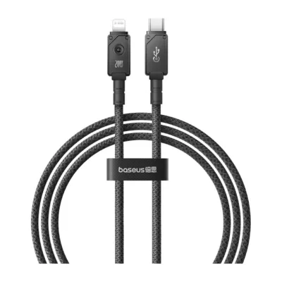 Baseus P10355803111-00 1 m USB-C–Lightning 20W must aramiidist laadimis- ja andmekaabel Apple seadmetele