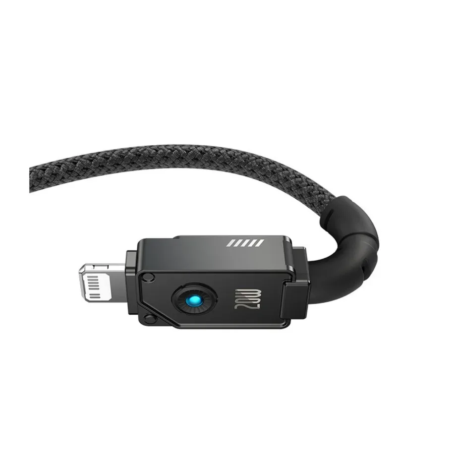 Baseus P10355803111-01 2 m must USB-C–Lightning kaabel, 20 W, aramiidkiust ja tsingisulamist, 480 Mbit/s andmeedastus – 5