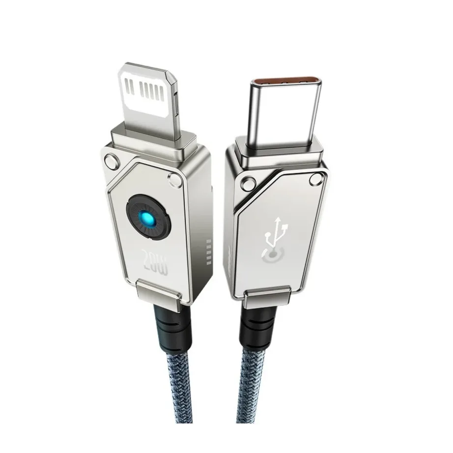 Baseus P10355803221-00 1 m 20 W USB-C–Lightning kiirlaadimiskaabel, valge, tsingisulamist ja aramiidkiust - 5