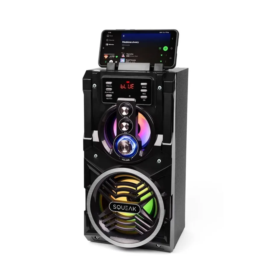 BeatBoxer SQUEAK SQ1000 must 20W kaasaskantav Bluetooth 5.1 kõlar karaoke ja LED-ekraaniga, FM-raadio, 7h aku – 2