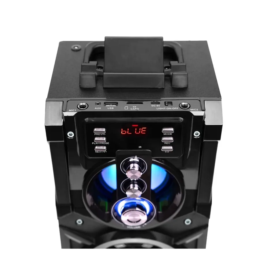 BeatBoxer SQUEAK SQ1000 must 20W kaasaskantav Bluetooth 5.1 kõlar karaoke ja LED-ekraaniga, FM-raadio, 7h aku – 6