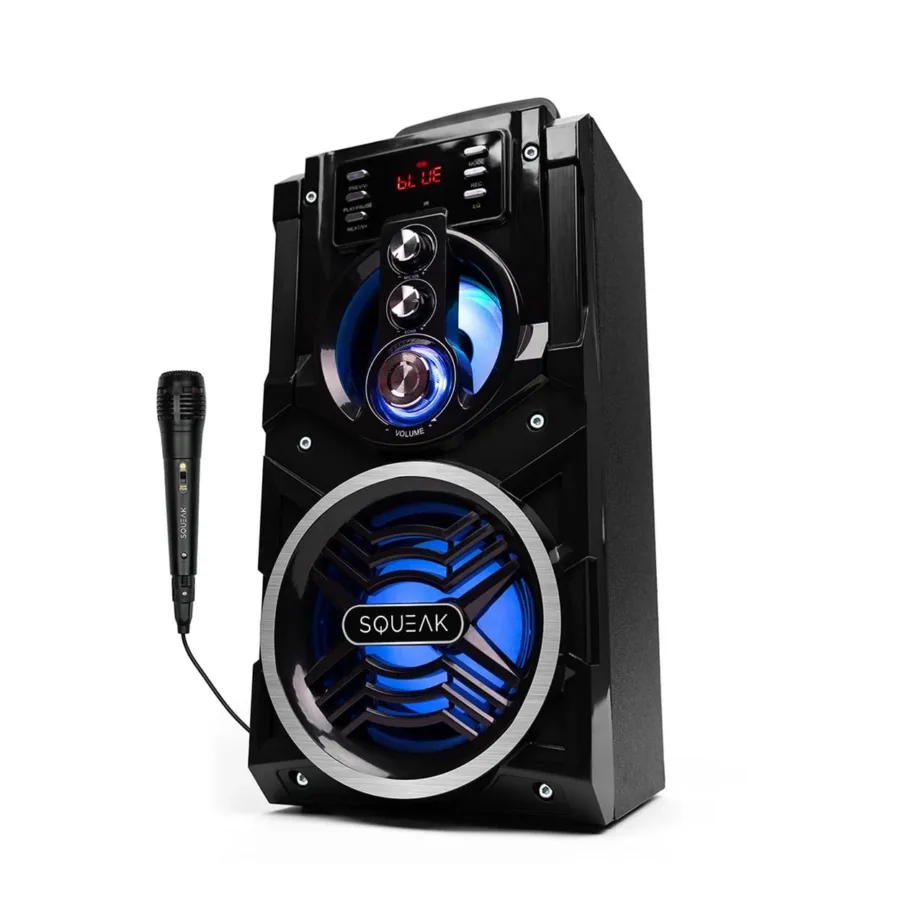 BeatBoxer SQUEAK SQ1000 must 20W kaasaskantav Bluetooth 5.1 kõlar karaoke ja LED-ekraaniga, FM-raadio, 7h aku – 7