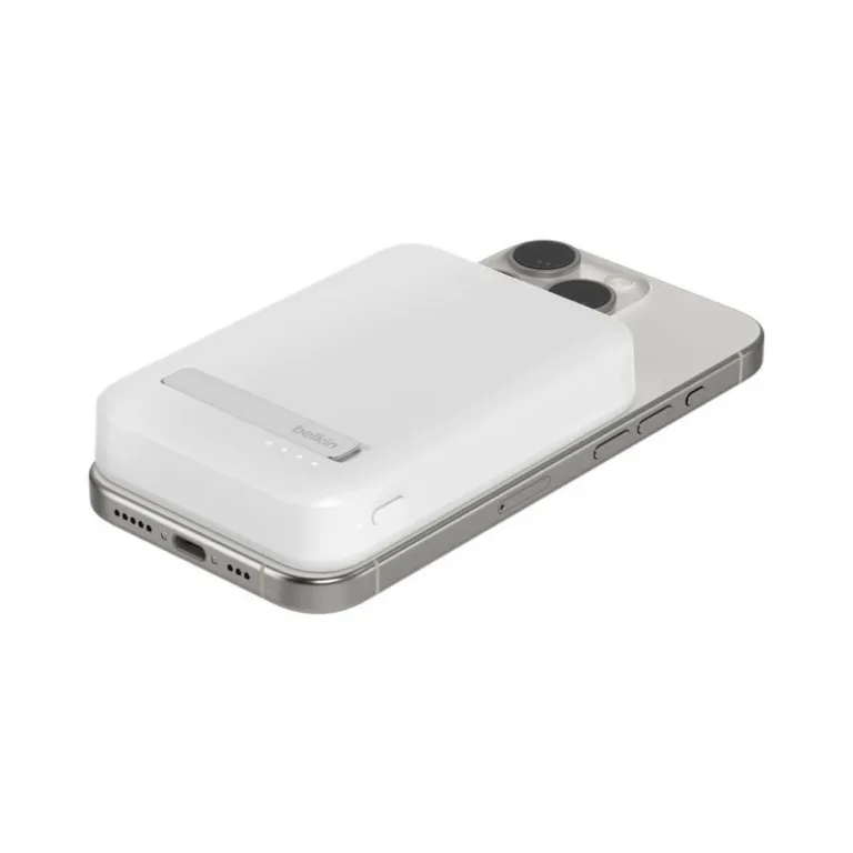 Belkin BoostCharge Pro BPD007BTWH 8000 mAh valge MagSafe kiirlaadimisega juhtmevaba akupank, 15 W USB-C, kuni 2 seadmele