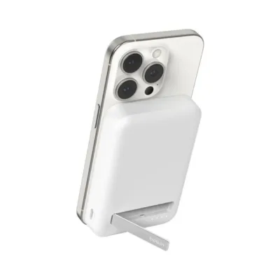 Belkin BoostCharge Pro BPD007BTWH 8000 mAh valge MagSafe kiirlaadimisega juhtmevaba akupank, 15 W USB-C, kuni 2 seadmele