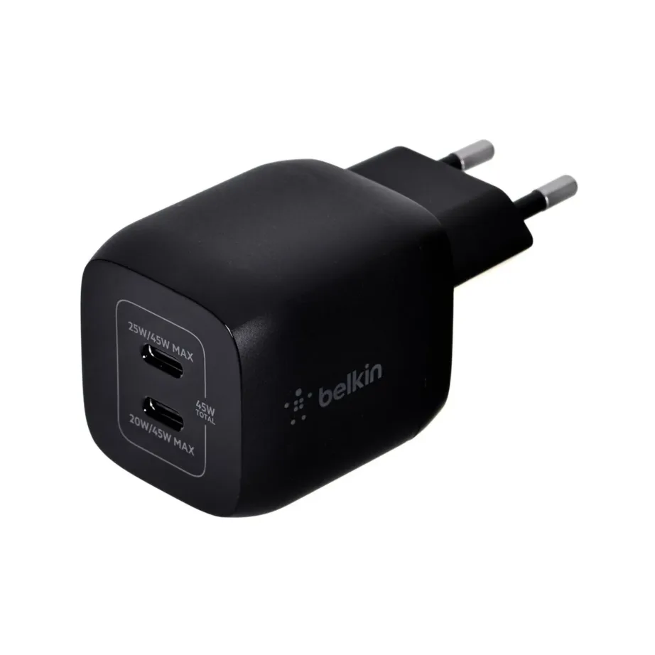 Belkin BoostCharge Pro WCH011VFBK 45W 2x USB-C must siselaadija PPS ja USB PD 3.0, universaalne, 1 tk