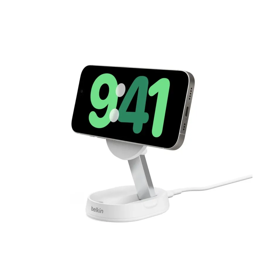 Belkin BoostCharge Pro WIA008BTWH 15W valge juhtmevaba kiirlaadimisdokk USB-C-ga, 1,5 m kaabel, iPhone 12–15 seeria nutitelefonidele – 5