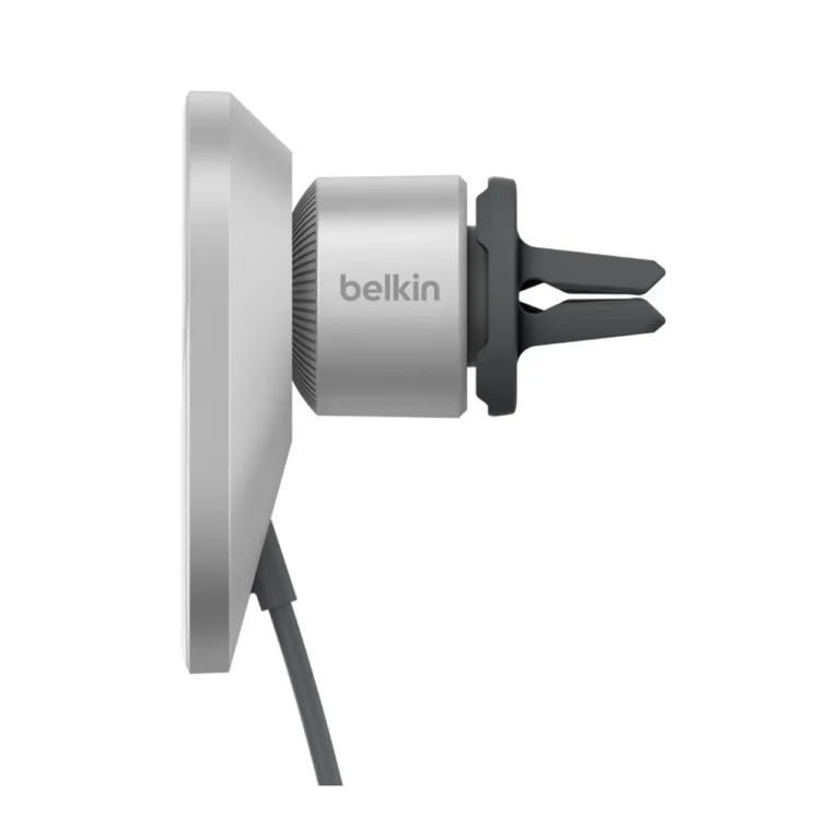 Belkin BoostCharge Pro WIC008BTGR-V2 15W MagSafe-valge/hõbedane juhtmevaba autolaadija USB-C 1,5 m kaabli ja 20W toiteplokiga, iPhone'i ja Qi2 seadmetele