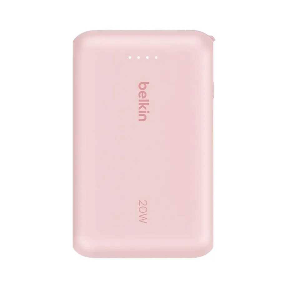 Belkin BPB021HQPK 10000 mAh roosa kiirlaadimisega USB-C akupank, 2 porti, sisseehitatud 5,7 cm USB-C kaabel – 6
