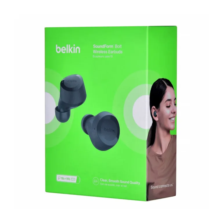 Belkin SoundForm Bolt AUC009BTTE juhtmevabad IPX4 in-ear Bluetooth 5.2 kõrvaklapid mikrofoniga, teal, 28 h aku, puutetundlik juhtimine