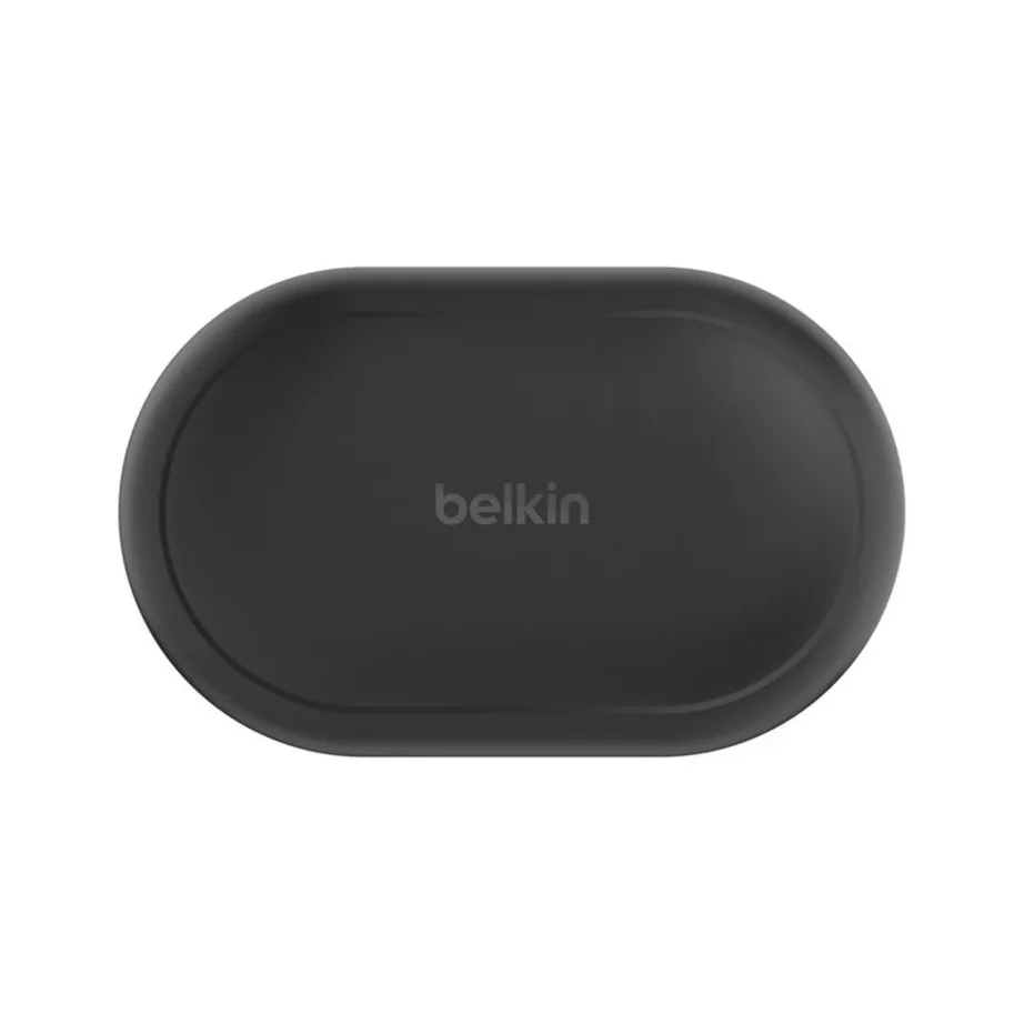 Belkin SoundForm ClearFit AUC013CTBK mustad IPX5 kõrvasangaga TWS juhtmevabad kõrvaklapid, 26 h aku, 4 mikrofoni, puutejuhtimine, laadimiskarp – 5