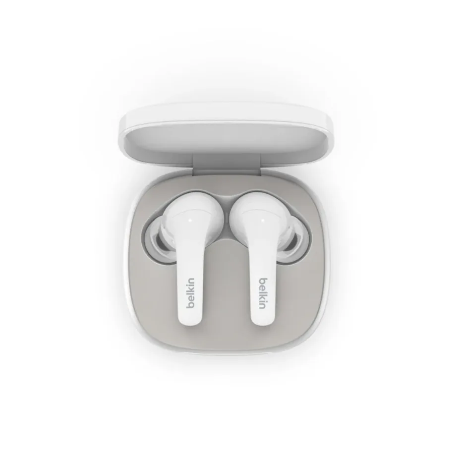 Belkin SOUNDFORM Flow AUC006BTWH valged IPX5 juhtmevabad in-ear Bluetooth 5.2 kõrvaklapid mikrofoniga (USB-C/juhtmevaba laadimine, kõned/muusika, binauraalne) – 3