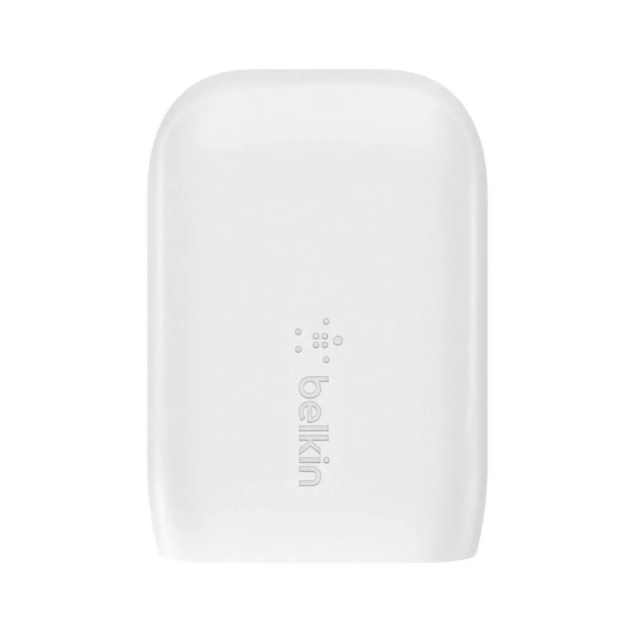 Belkin WCB007VFWH 37W valge kahe pordiga seinalaadija USB-C PD ja USB-A pordiga kiireks nutitelefoni ja tahvelarvuti laadimiseks – 3