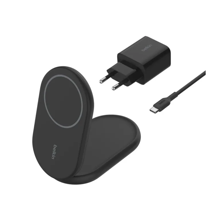 Belkin WIB007VFBK 20 W must Qi2 MagSafe juhtmevaba kiirlaadija USB-C 1,5 m kaabliga telefonidele ja kõrvaklappidele