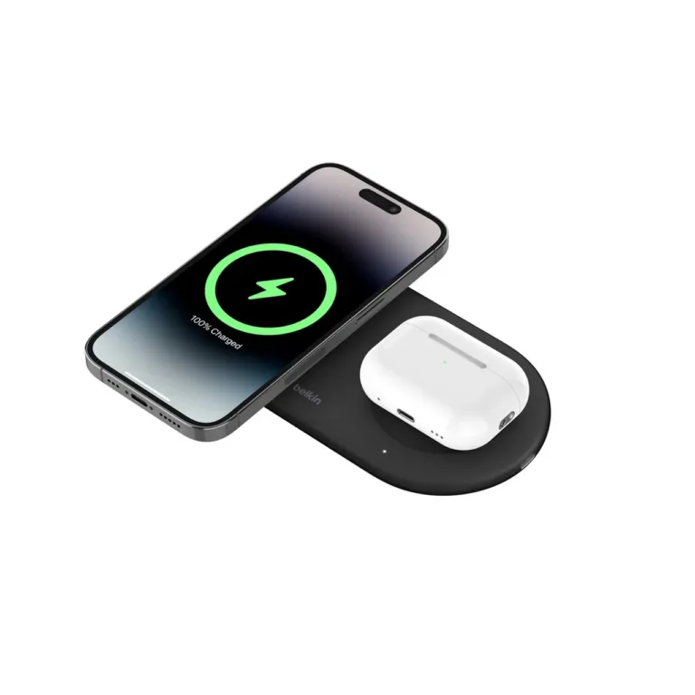 Belkin WIZ021VFBK must 2-in-1 Qi2 juhtmevaba laadimisalus 15 W