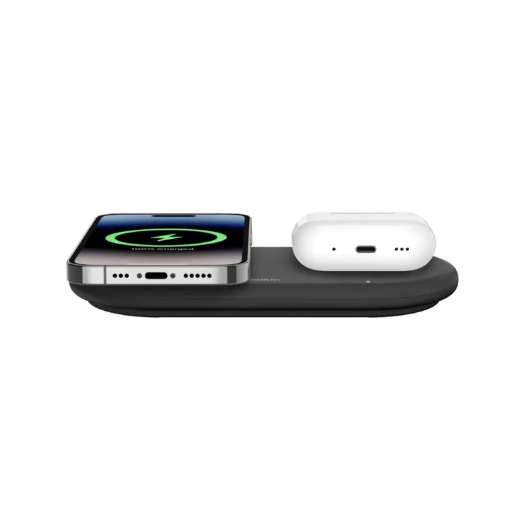 Belkin WIZ021VFBK must 2-in-1 Qi2 juhtmevaba laadimisalus 15 W