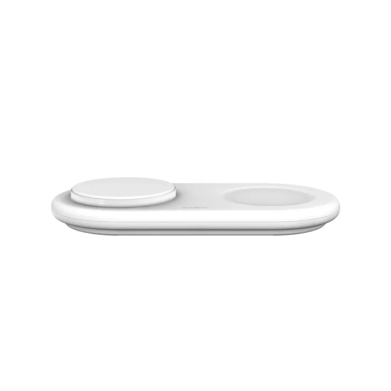 Belkin WIZ021VFWH 15W valge 2-in-1 Qi2 juhtmevaba laadimisalus USB-C kaabliga, lauale
