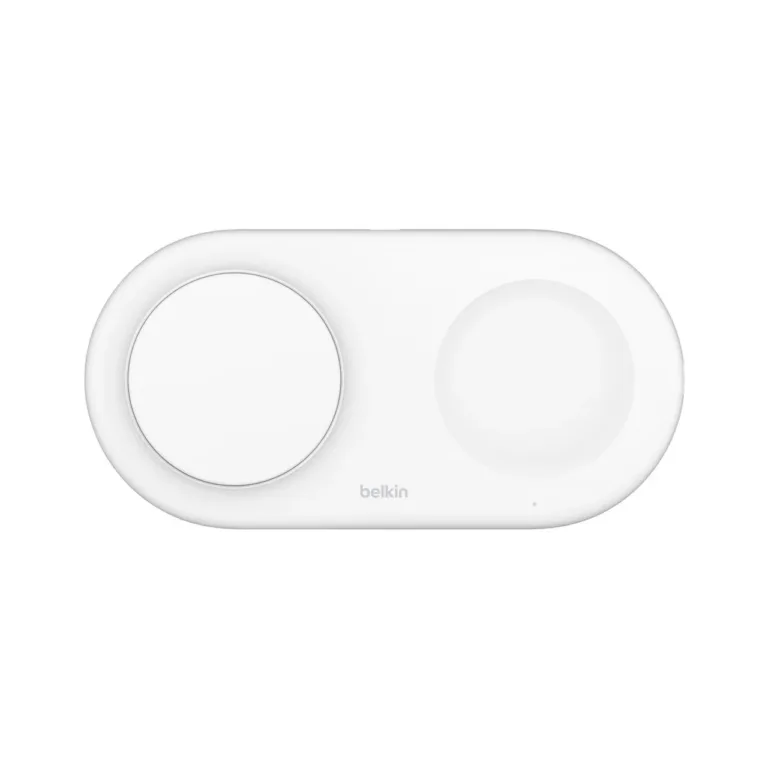 Belkin WIZ021VFWH 15W valge 2-in-1 Qi2 juhtmevaba laadimisalus USB-C kaabliga, lauale