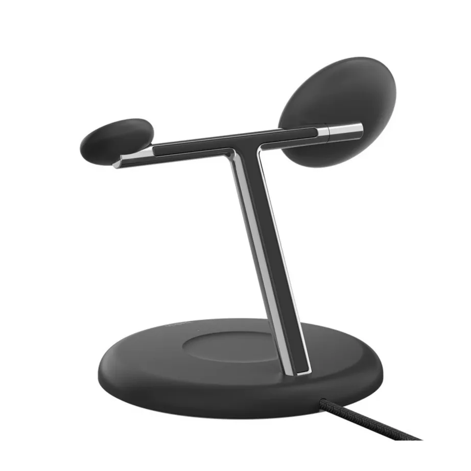 Belkin WIZ023VFBK must 3-ühes MagSafe Qi2 15W juhtmevaba laadimisjaam iPhone’ile, Apple Watchile ja AirPodsidele, USB toitega – 2