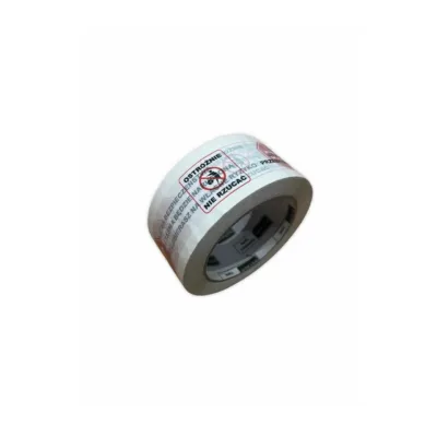 BESTPAK Taśma STOP 48 mm x 100 m valge kummiliimiga hoiatuspakketeip punase-mustaga