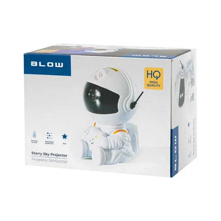 BLOW 44-278# valge 5 W LED värvimuutev astronaut projektor-öövalgusti, 8,7 cm, puldiga