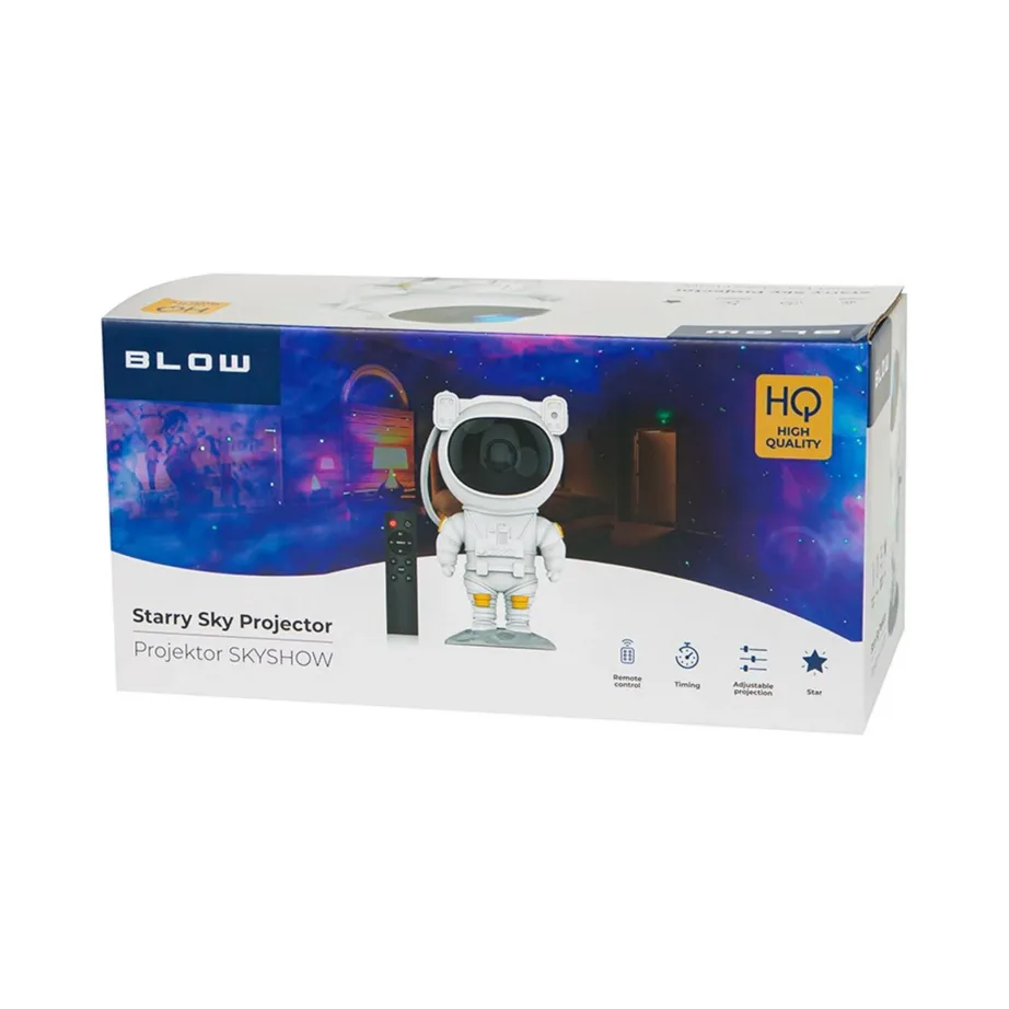 BLOW 79-720 12 × 11,8 × 22,8 cm valge LED multivärviline astronaut-projektsioonöölamp kaugjuhtimisega – 5