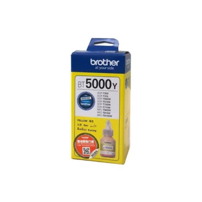 Brother BT5000Y kollane originaaltint, pigment, 5000 lehte, ühilduv DCP-T300/T500W/T700W, MFC-T800W/T510W/T710W/T810W/T910DW tindiprinteritele