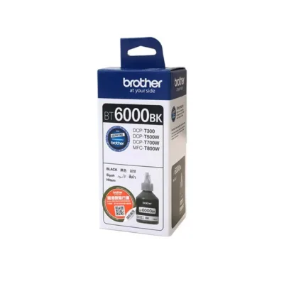 Brother BT6000BK originaalne must pigmenttint, 6000 lehekülge, 1 tk, ühilduv DCP-T300/T500W/T700W/MFC-T800W tindiprinteritele