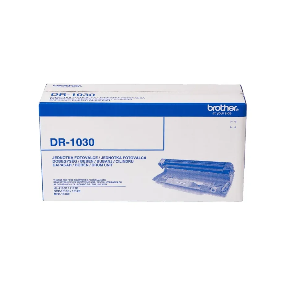 Brother DR-1030 10 000 lehekülje originaaltrummelkassett laserprinterile, sobib mudelitele DCP-1510E/1512E/1610WE/1612WE, HL-1110E/1112E/1210WE/1212WE, MFC-1810E/1910WE