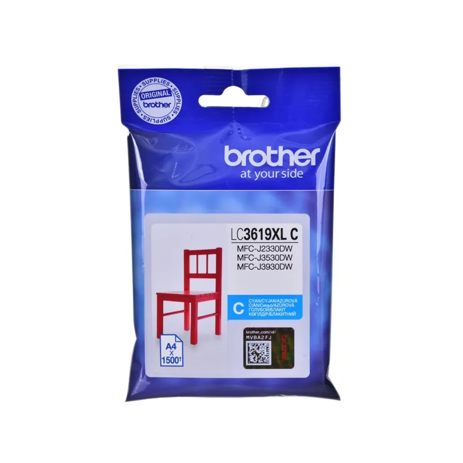 Brother LC-3619XLC originaalne tsüaantindikassett, 1500 lehekülge, MFC-J2330DW/J3530DW/J3930DW printeritele