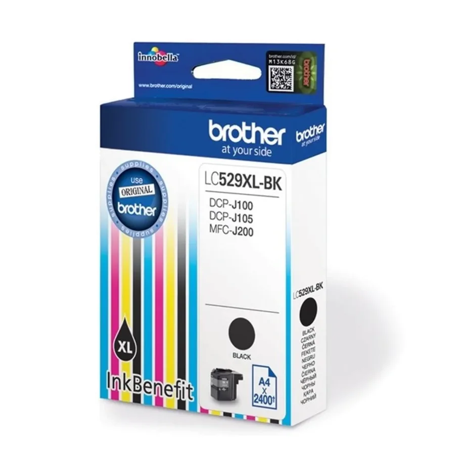 Brother LC529XL-BK originaal XL must pigmenttindikassett 2400 lehele DCP-J100/J105, MFC-J200 printeritele