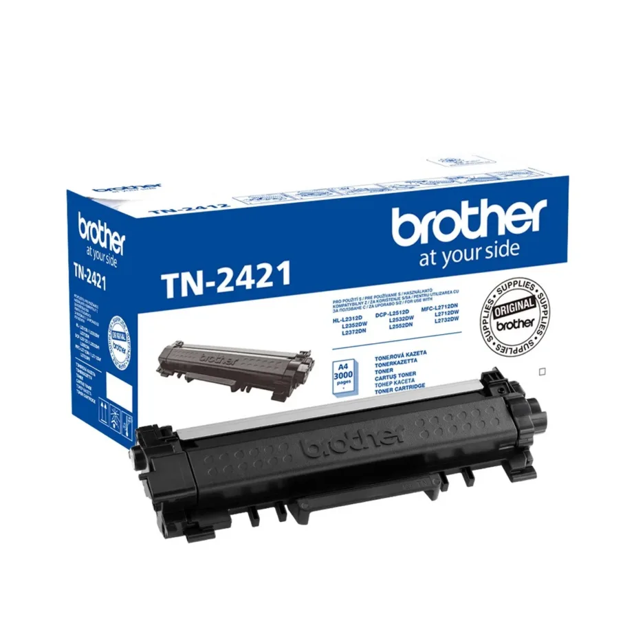 Brother TN-2421 originaalne must lasertoonerkassett 3000 lehte DCP-L2512D/HL-L2352DW/MFC-L2712DN printeritele