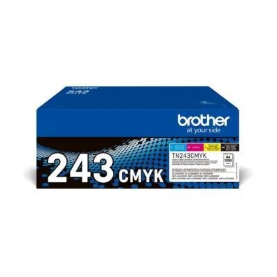 Brother TN-243CMYK originaaltoonerite komplekt 1000 lk must/tsüaan/magenta/kollane laserprinterile DCP-L3510CDW/L3550CDW/HL-L3210CW/L3230CDW/L3270CDW/MFC-L3710CW/L3730CDN/L3750CDW/L3770CDW