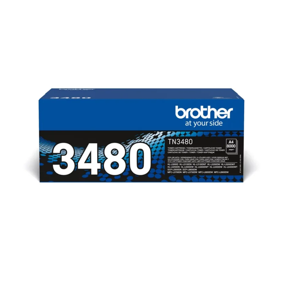 Brother TN-3480 XL must originaal toonerkassett, 8000 lehte, laserprinterile HL-L6250DN/L6300DW/L6400DW/MFC-L6800DWT/MFC-L6900DW