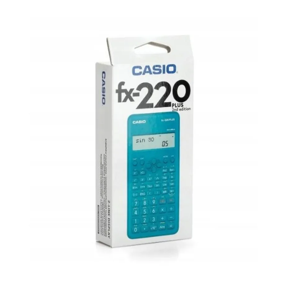 Casio FX-220PLUS-2 12-kohaline teaduslik kalkulaator, sinine, taskumudel, plastkorpus, patareitoitel