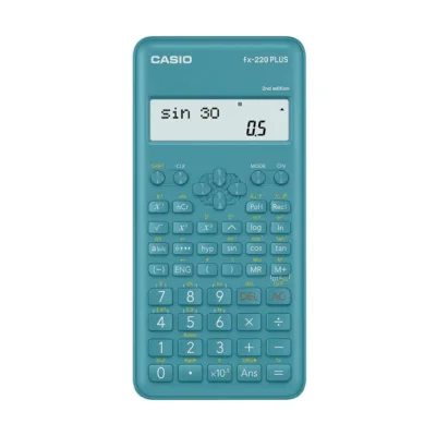 Casio FX-220PLUS-2 12-kohaline teaduslik kalkulaator, sinine, taskumudel, plastkorpus, patareitoitel