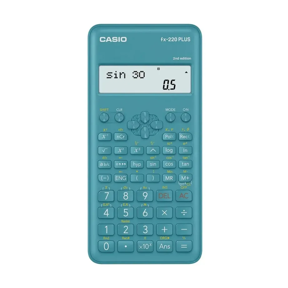 Casio FX-220PLUS-2 12-kohaline teaduslik kalkulaator, sinine, taskumudel, plastkorpus, patareitoitel