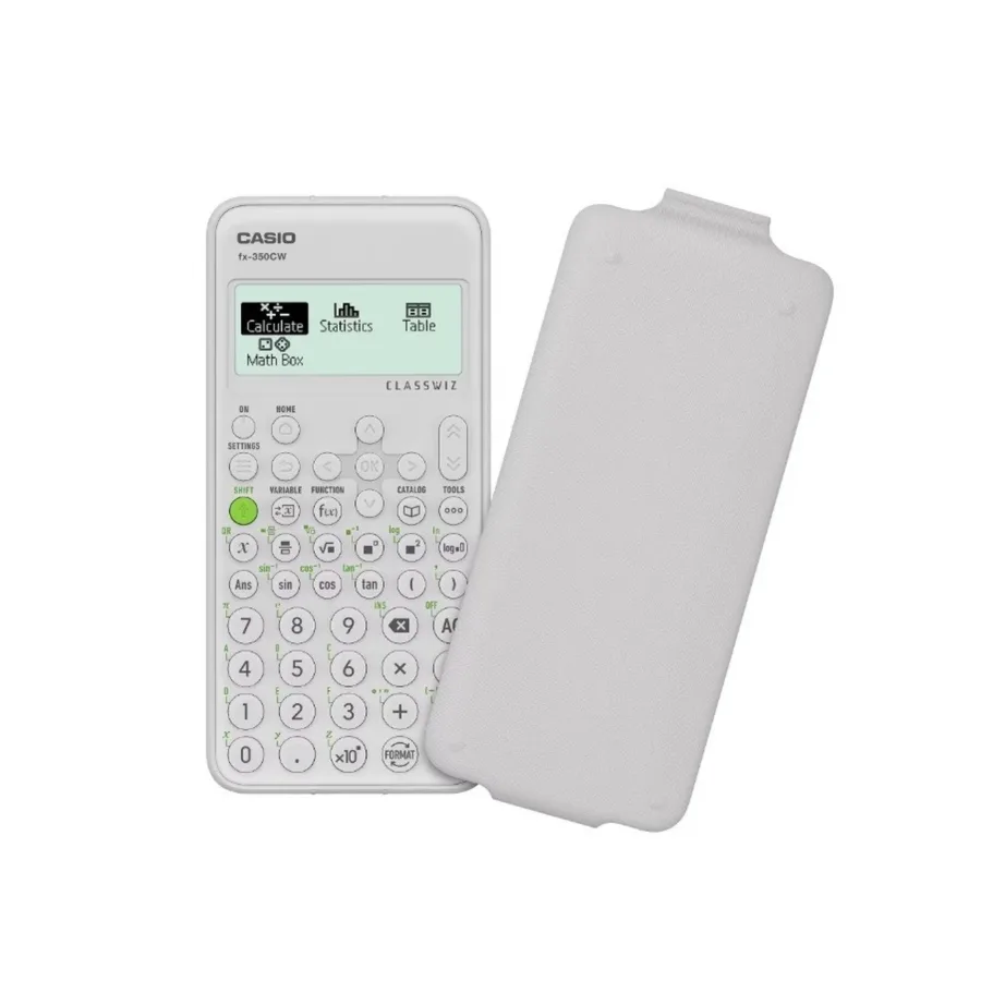 Casio FX-350CW hall teaduslik taskukalkulaator, 12-kohaline, 2-realine ekraan, patareitoitel, plastikust korpus