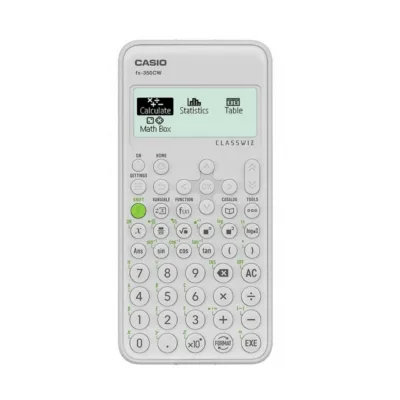 Casio FX-350CW hall teaduslik taskukalkulaator, 12-kohaline, 2-realine ekraan, patareitoitel, plastikust korpus