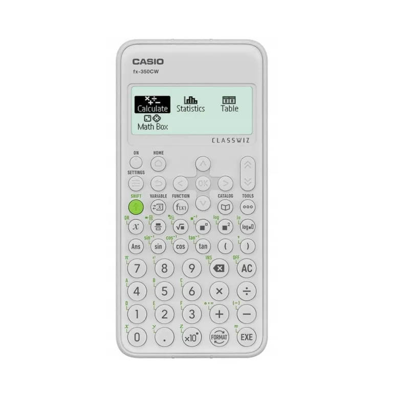 Casio FX-350CW hall teaduslik taskukalkulaator, 12-kohaline, 2-realine ekraan, patareitoitel, plastikust korpus