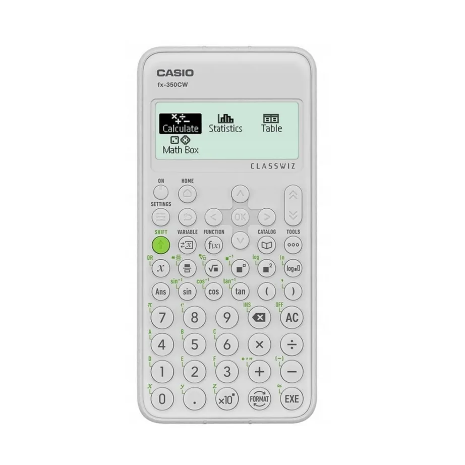 Casio FX-350CW hall teaduslik taskukalkulaator, 12-kohaline, 2-realine ekraan, patareitoitel, plastikust korpus