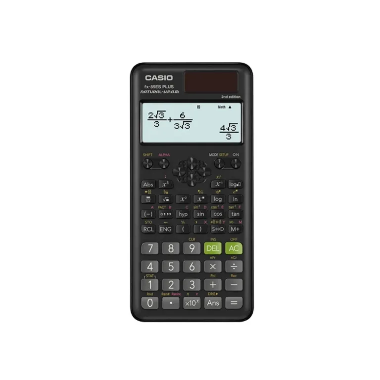 Casio FX-85ESPLUS-2 77x162 mm must teaduslik kalkulaator 252 funktsiooniga, päikese- ja patareitoitel
